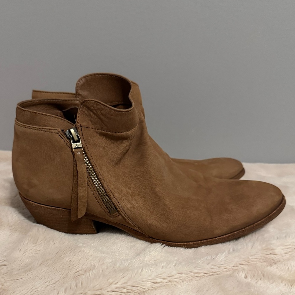 Sam Edelman Packer Tan Leather Ankle Boots for Women
